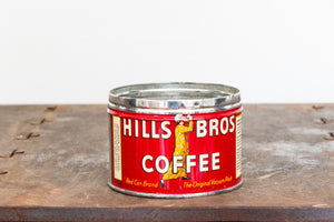 Hills Bros Coffee Small Tin Can Vintage Kitchen Storage Decor - Eagle's Eye Finds