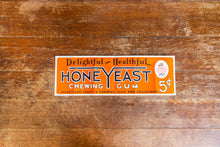 Load image into Gallery viewer, Honey Yeast Gum Paper Sign Vintage Orange Advertising Ephemera Wall Decor NOS
