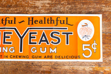 Load image into Gallery viewer, Honey Yeast Gum Paper Sign Vintage Orange Advertising Ephemera Wall Decor NOS
