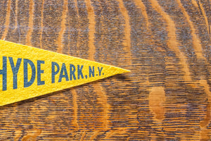 Hyde Park New York Felt Pennant Vintage Yellow Wall Decor