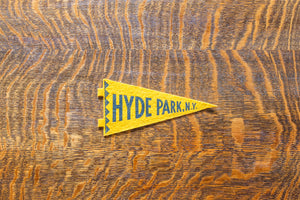 Hyde Park New York Felt Pennant Vintage Yellow Wall Decor