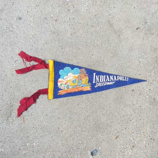 Early Indy 500 Felt Pennant Small Vintage Indianapolis Motor Speedway Racing Decor
