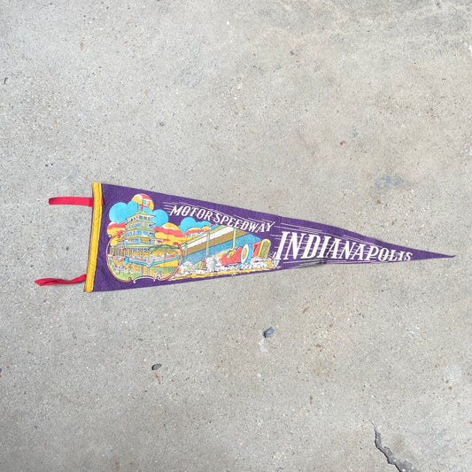 Early Indy 500 Felt Pennant Vintage Indianapolis Motor Speedway Racing Collectible