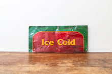 Load image into Gallery viewer, Coca-Cola Ice Cold Sign Vintage Coke Embossed Red and Green Wall Decor - Eagle&#39;s Eye Finds
