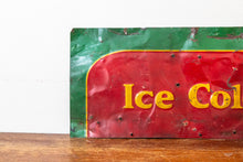 Load image into Gallery viewer, Coca-Cola Ice Cold Sign Vintage Coke Embossed Red and Green Wall Decor - Eagle&#39;s Eye Finds
