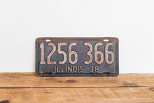Load image into Gallery viewer, Illinois 1938 License Plate Vintage Black Wall Hanging Decor 1256-366 - Eagle&#39;s Eye Finds
