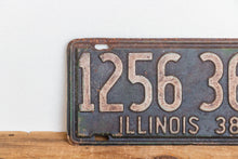 Load image into Gallery viewer, Illinois 1938 License Plate Vintage Black Wall Hanging Decor 1256-366 - Eagle&#39;s Eye Finds
