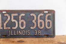 Load image into Gallery viewer, Illinois 1938 License Plate Vintage Black Wall Hanging Decor 1256-366 - Eagle&#39;s Eye Finds
