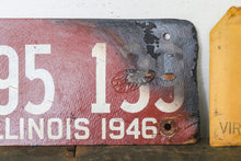 Load image into Gallery viewer, Illinois 1946 Fiberboard License Plate Vintage Maroon Wall Decor 695-139 - Eagle&#39;s Eye Finds
