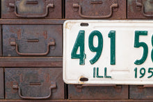 Load image into Gallery viewer, Illinois 1950 White License Plate Vintage Wall Hanging Decor - Eagle&#39;s Eye Finds
