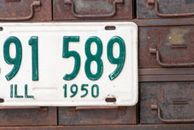 Load image into Gallery viewer, Illinois 1950 White License Plate Vintage Wall Hanging Decor - Eagle&#39;s Eye Finds
