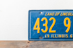 Illinois 1960 License Plate Vintage Orange and Blue Decor 432-910 - Eagle's Eye Finds
