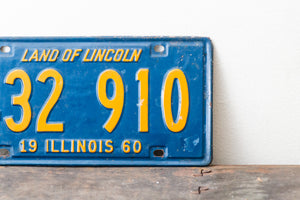 Illinois 1960 License Plate Vintage Orange and Blue Decor 432-910 - Eagle's Eye Finds