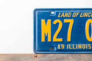Illinois 1960 Municipal License Plate Vintage Orange and Blue Decor - Eagle's Eye Finds