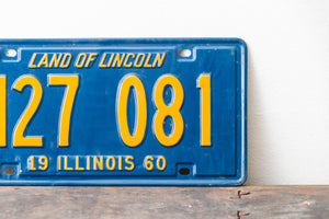 Illinois 1960 Municipal License Plate Vintage Orange and Blue Decor - Eagle's Eye Finds