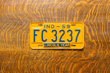 Load image into Gallery viewer, 1959 Indiana License Plate Vintage Yellow Wall Decor Lincoln Year
