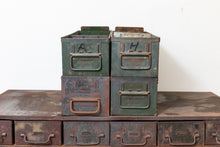 Load image into Gallery viewer, Industrial Card Cabinet Drawer Vintage Army Green File - Eagle&#39;s Eye Finds
