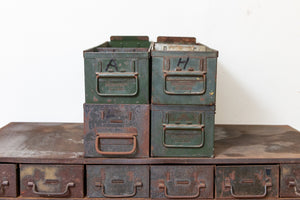 Industrial Card Cabinet Drawer Vintage Army Green File - Eagle's Eye Finds