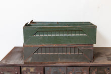 Load image into Gallery viewer, Industrial Card Cabinet Drawer Vintage Army Green File - Eagle&#39;s Eye Finds
