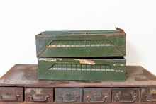 Load image into Gallery viewer, Industrial Card Cabinet Drawer Vintage Army Green File - Eagle&#39;s Eye Finds
