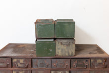 Load image into Gallery viewer, Industrial Card Cabinet Drawer Vintage Army Green File - Eagle&#39;s Eye Finds
