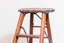 Load image into Gallery viewer, CrackerJac Industrial Step Stool Vintage Wooden Furniture
