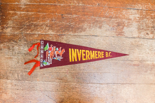 Invermere BC Felt Pennant Vintage British Columbia Canada Wall Decor