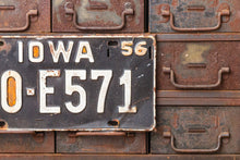 Load image into Gallery viewer, Iowa 1956 License Plate Vintage Black and White Wall Hanging Decor - Eagle&#39;s Eye Finds

