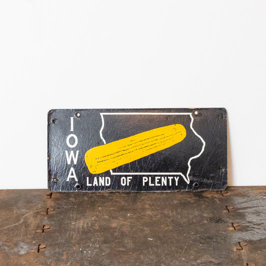 Iowa Corn License Plate Vintage Fiberboard IA Booster Plate