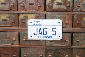 JAG 5 Illinois 1990s Motorcycle Vanity License Plate Vintage Wall Hanging Decor - Eagle's Eye Finds