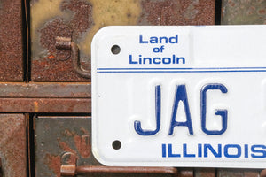 JAG 5 Illinois 1990s Motorcycle Vanity License Plate Vintage Wall Hanging Decor - Eagle's Eye Finds