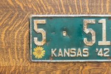 Load image into Gallery viewer, 1942 Kansas Sunflower License Plate Vintage Floral Wall Decor 5-518
