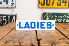 Load image into Gallery viewer, Porcelain Ladies Bathroom Sign Vintage Gas Station Mid-Century Signage - Eagle&#39;s Eye Finds
