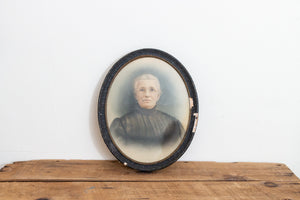 Old Victorian Woman Framed Lithograph Print Vintage Wall Deocr - Eagle's Eye Finds