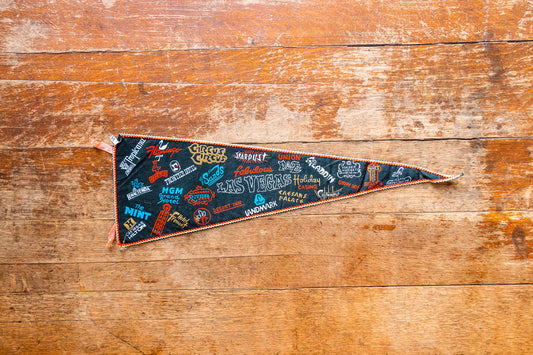 Las Vegas Nevada Felt Pennant Vintage Casino Wall Decor