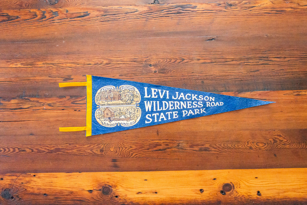 Levi Jackson Wilderness Road State Park Kentucky Felt Pennant Vintage Blue Wall Decor