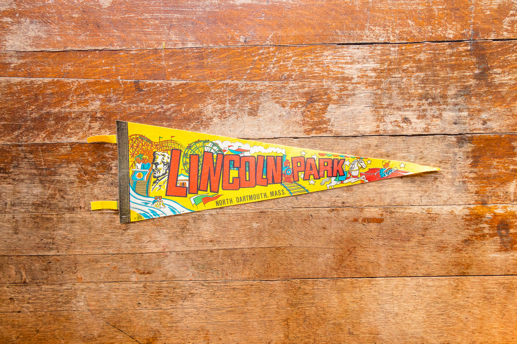 Lincoln Park Retro Felt Pennant Vintage Massachusetts Wall Decor