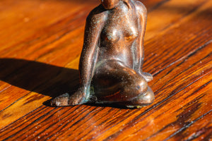Copenhagen Mermaid Statue Vintage Figural Brass Shelf Decor