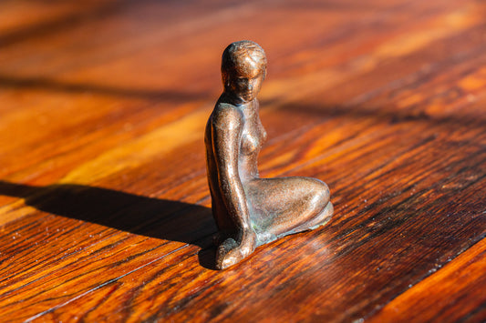 Copenhagen Mermaid Statue Vintage Figural Brass Shelf Decor