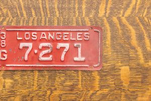 1938 Los Angeles California License Plate Vintage Garbage Truck Tag
