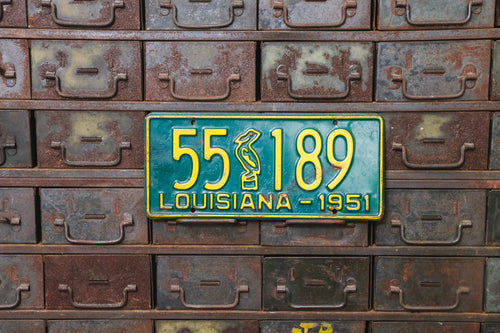 Louisiana 1951 License Plate Vintage Pelican Sportsmen's Paradise 55-189 - Eagle's Eye Finds
