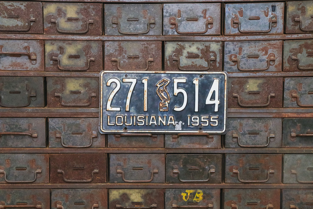 Louisiana 1955 License Plate Vintage Pelican Black Wall Decor 271-514 - Eagle's Eye Finds