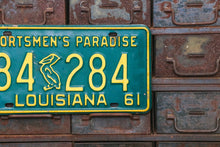 Load image into Gallery viewer, 1961 Louisiana License Plate Vintage Pelican Sportsmen&#39;s Paradise 84 284
