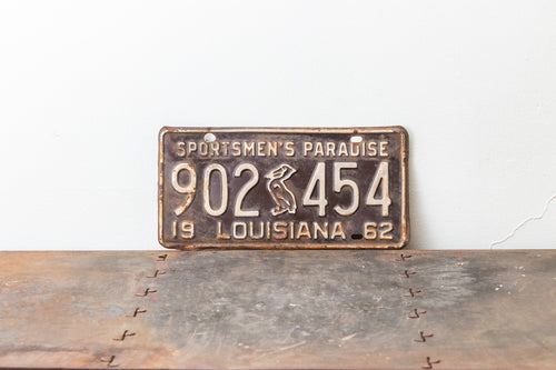 Louisiana 1962 License Plate Vintage Brown Pelican Wall Decor - Eagle's Eye Finds