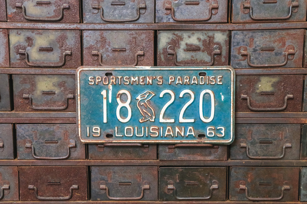 Louisiana 1963 License Plate Vintage Blue Pelican Wall Decor 18220