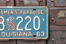 Load image into Gallery viewer, Louisiana 1963 License Plate Vintage Blue Pelican Wall Decor 18220
