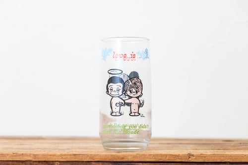Love Is...Comic Strip Glass Cup Vintage Dating Themed 1970 Retro Glassware - Eagle's Eye Finds