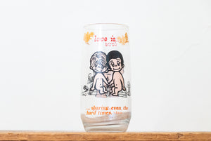 Love Is...Comic Strip Glass Cup Vintage Hard Times 1970 Retro Glassware - Eagle's Eye Finds