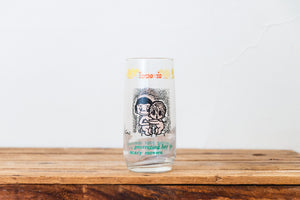 Love Is...Comic Strip Glass Cup Vintage Dating Themed Movies and Motorcycles 1970 Retro Glassware - Eagle's Eye Finds