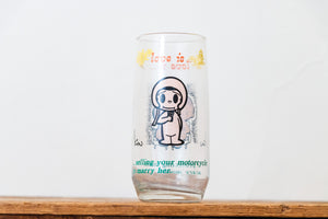 Love Is...Comic Strip Glass Cup Vintage Dating Themed Movies and Motorcycles 1970 Retro Glassware - Eagle's Eye Finds